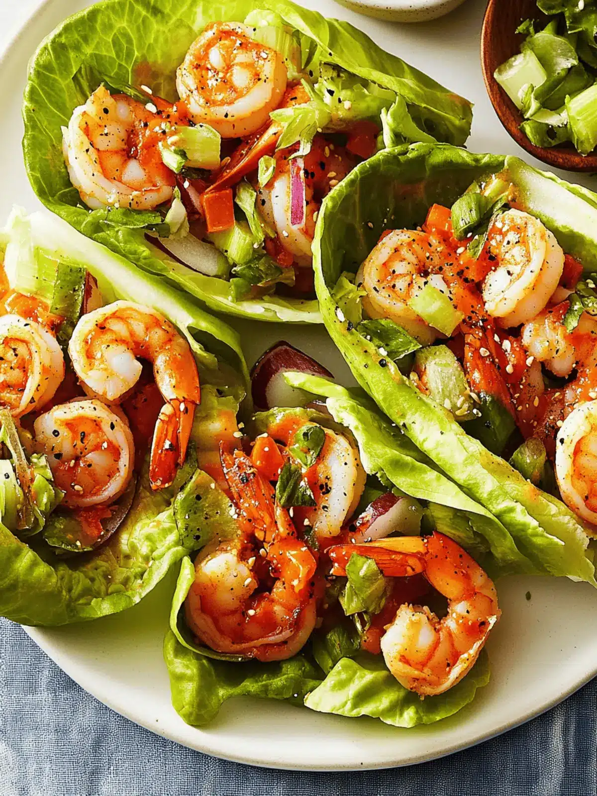 Buffalo Shrimp Lettuce Wraps