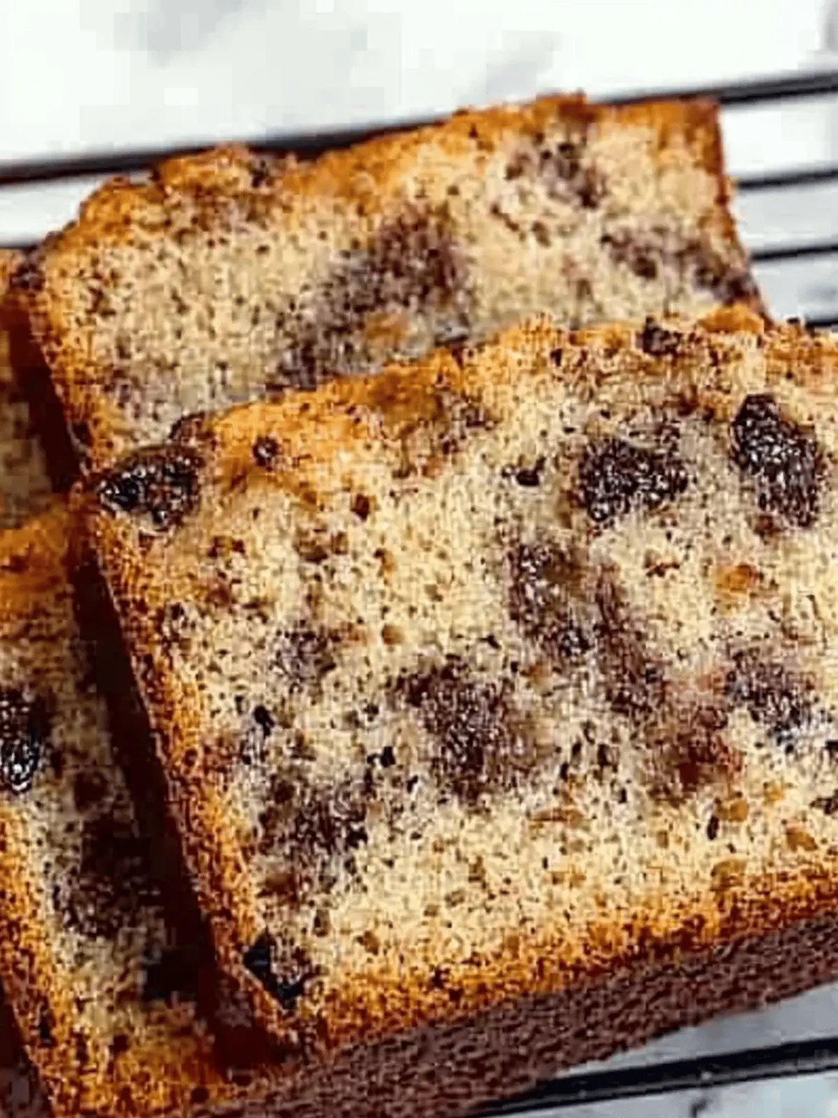 Sliced Chocolate Chunk Banana Bread