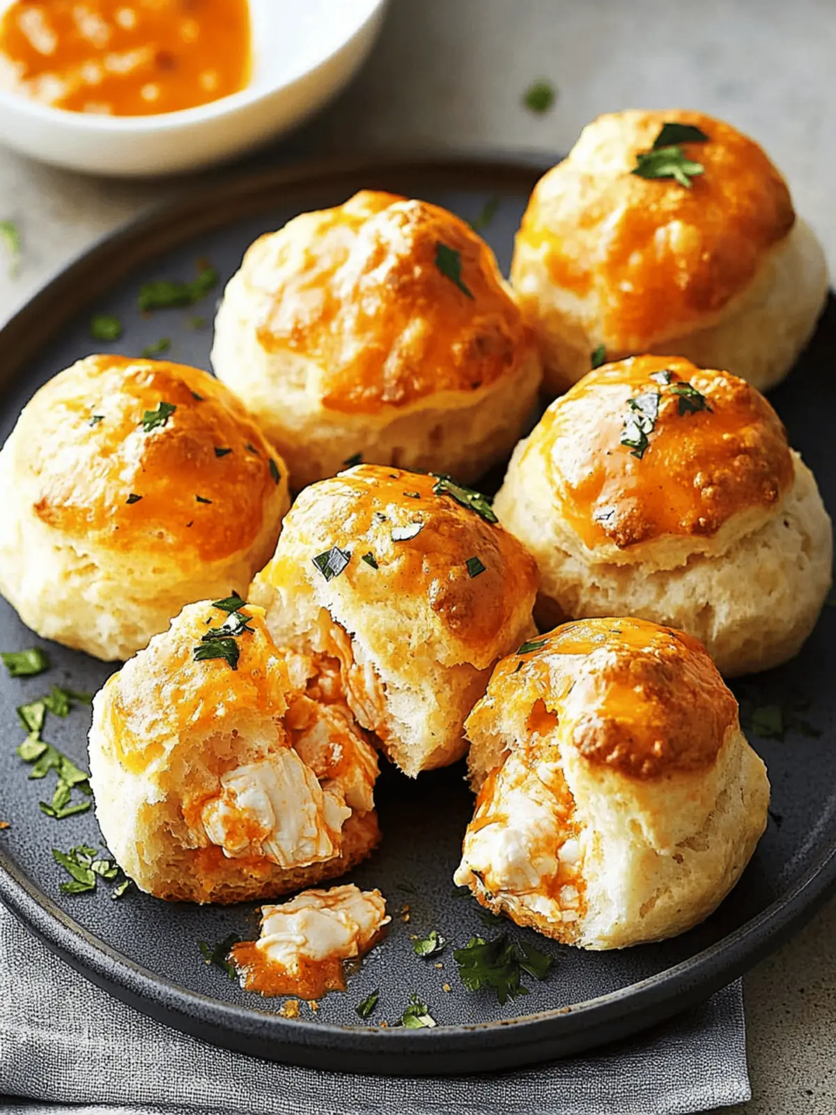 Buffalo Chicken Biscuit Bombs