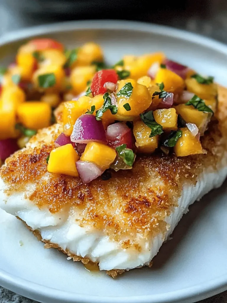 Tropical Coconut Crusted Fish with Refreshing Mango Salsa 2 Coconut Crusted Fish with Mango Salsa