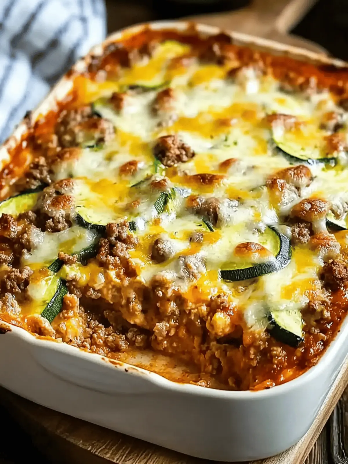 Cheesy Ground Beef and Zucchini Casserole: Quick Comfort Food 5 Cheesy Ground Beef and Zucchini Casserole (Easy, Hearty & Cheesy Delight)