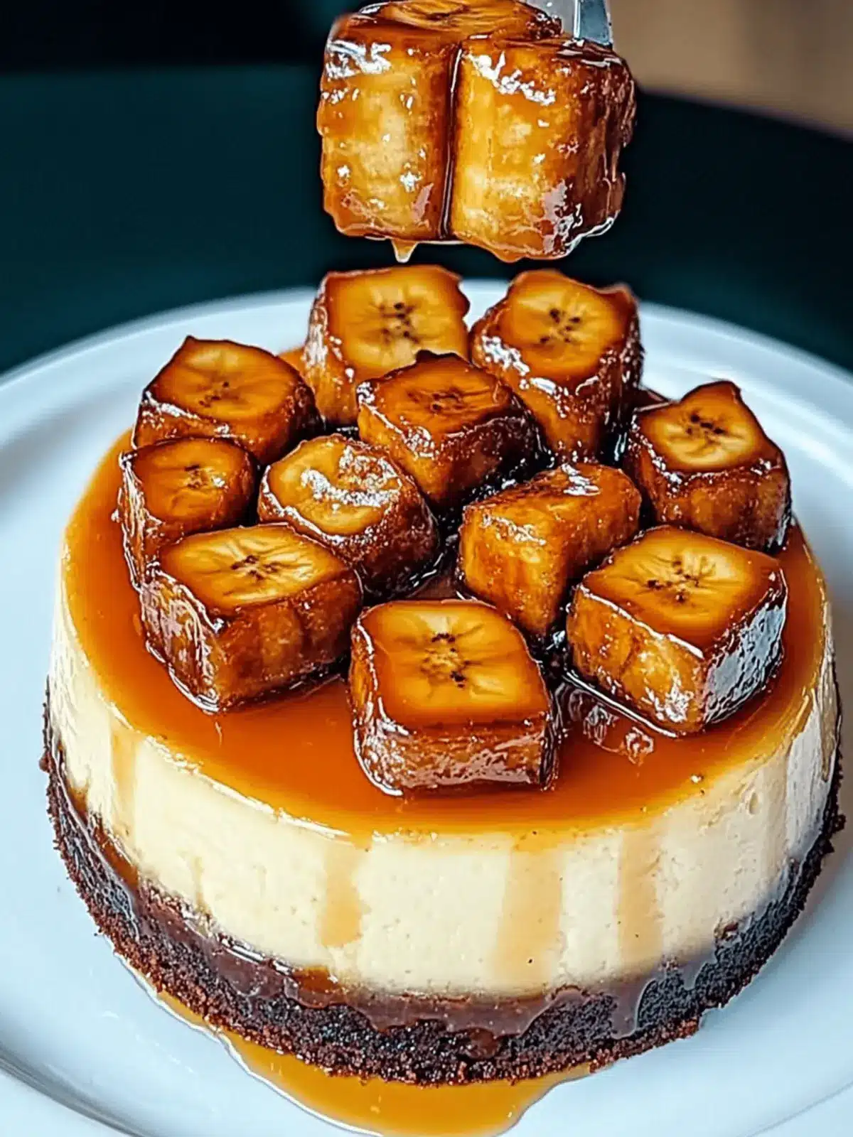 Caramelized Banana Cheesecake With Rum Glaze