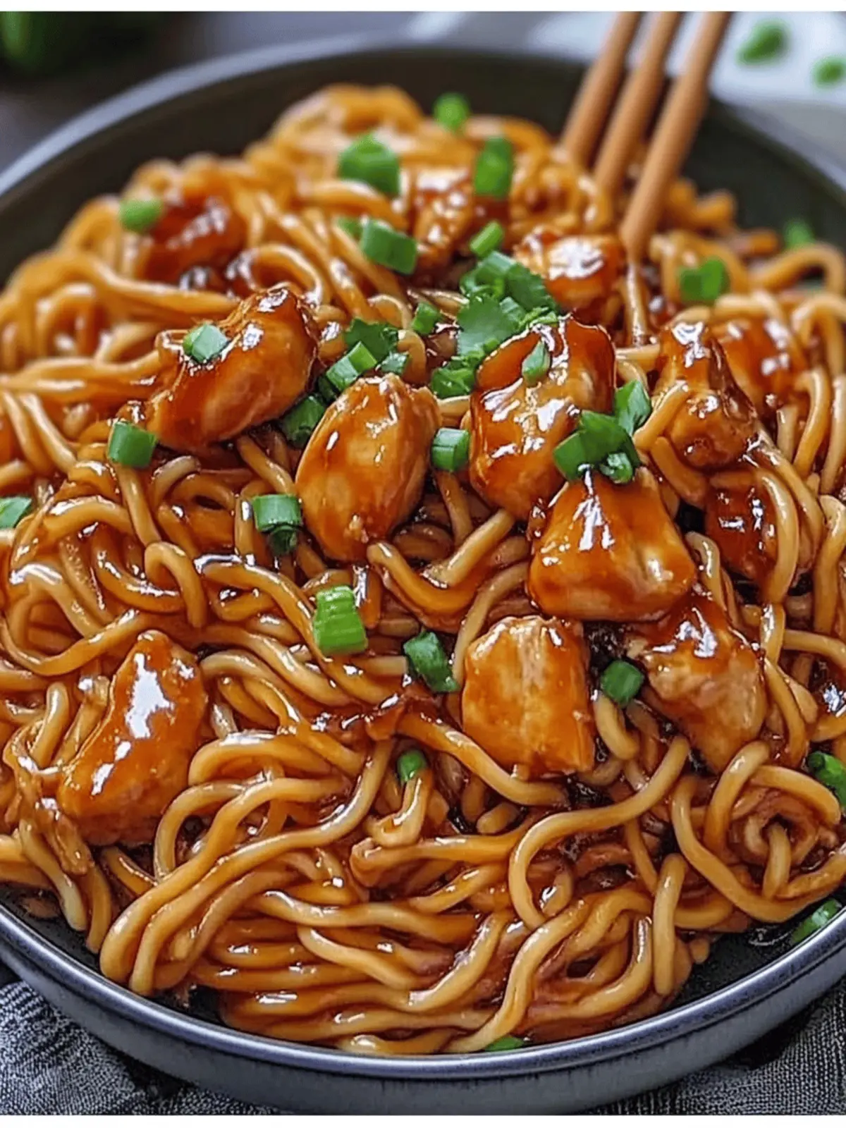 Sticky Garlic Chicken Noodles | TastyEra
