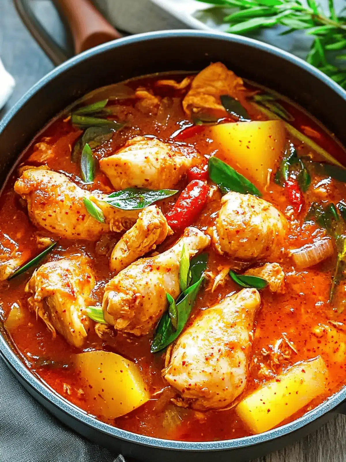 Easy Dakdoritang (Spicy Korean Chicken Stew)