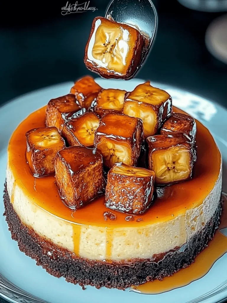 Caramelized Banana Cheesecake With Rum Glaze