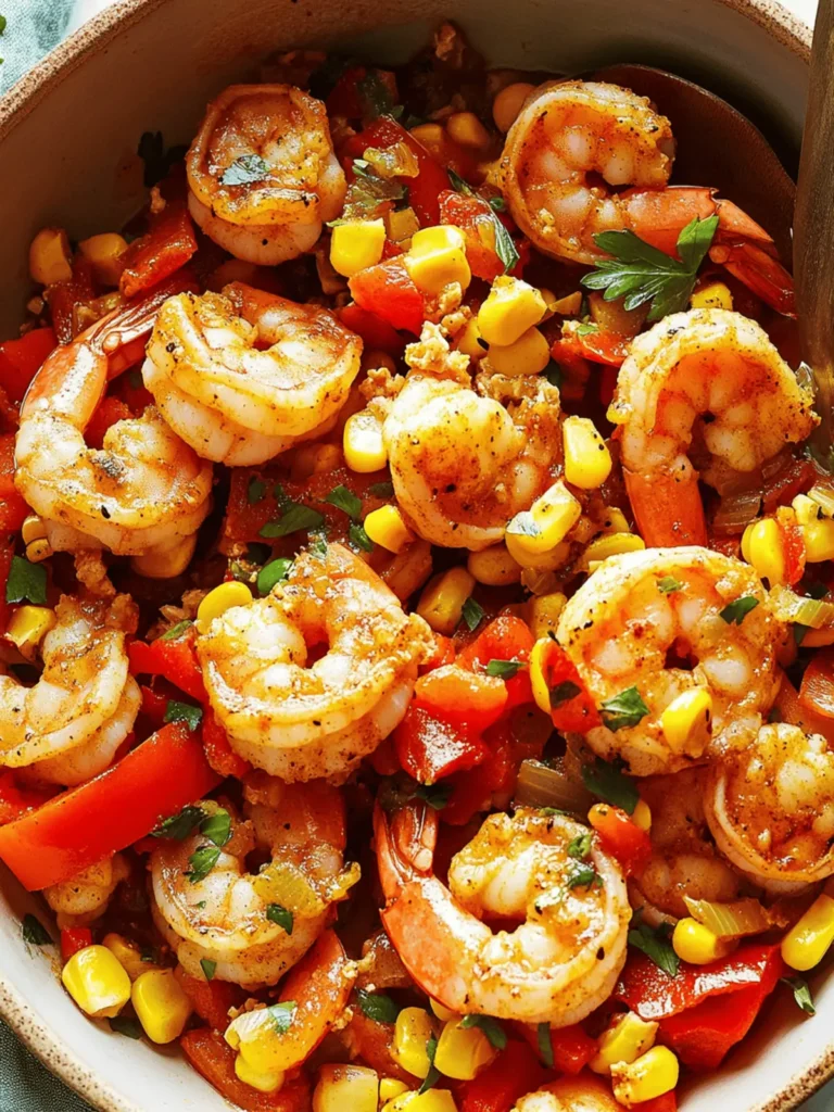 Cajun Shrimp with Bell Peppers & Corn