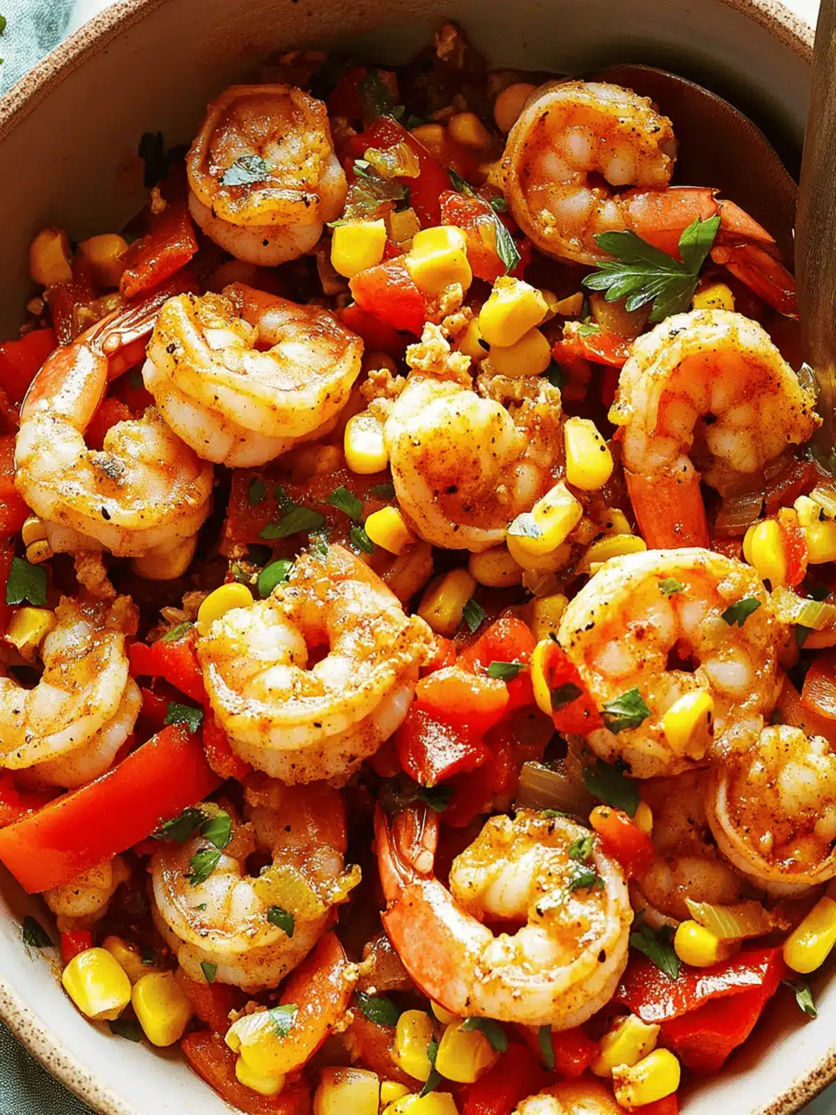 Cajun Shrimp with Bell Peppers & Corn