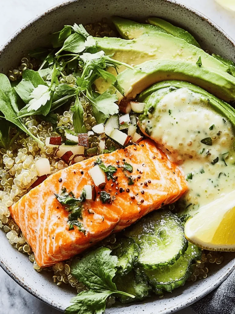 Savory Salmon Quinoa Bowl with Creamy Dill Delight 4 Salmon Quinoa Bowl