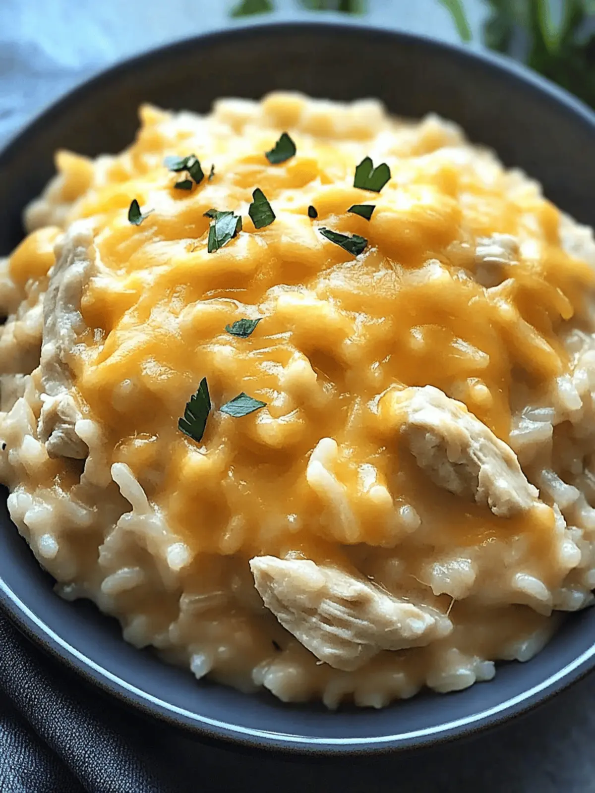Creamy Slow Cooker Cheesy Chicken and Rice