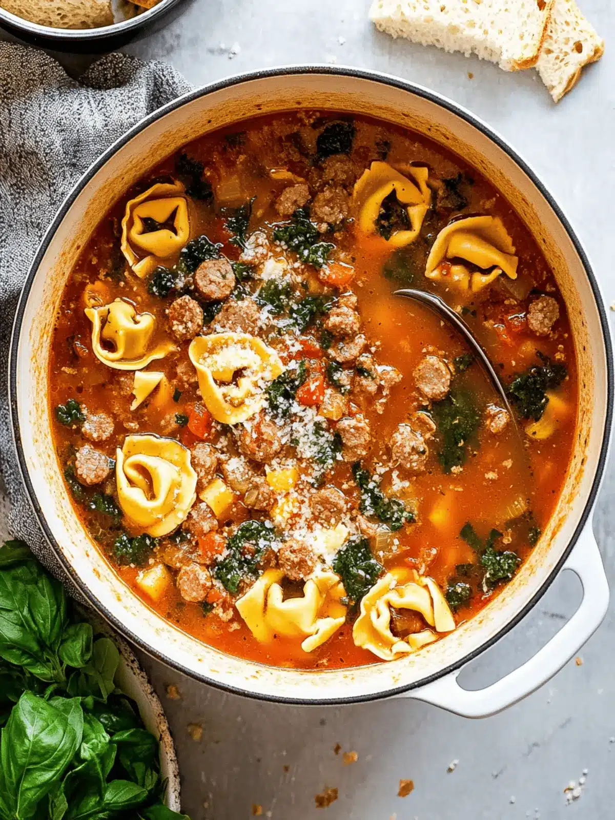 Italian Sausage Tortellini Soup