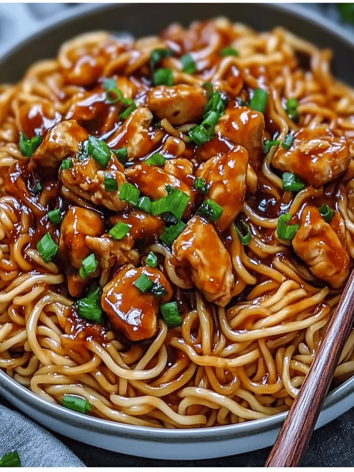 Sticky Garlic Chicken Noodles | TastyEra