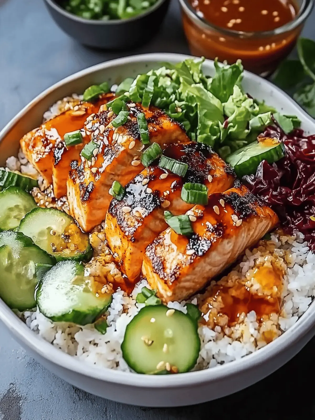 Sriracha Honey Salmon Bowls