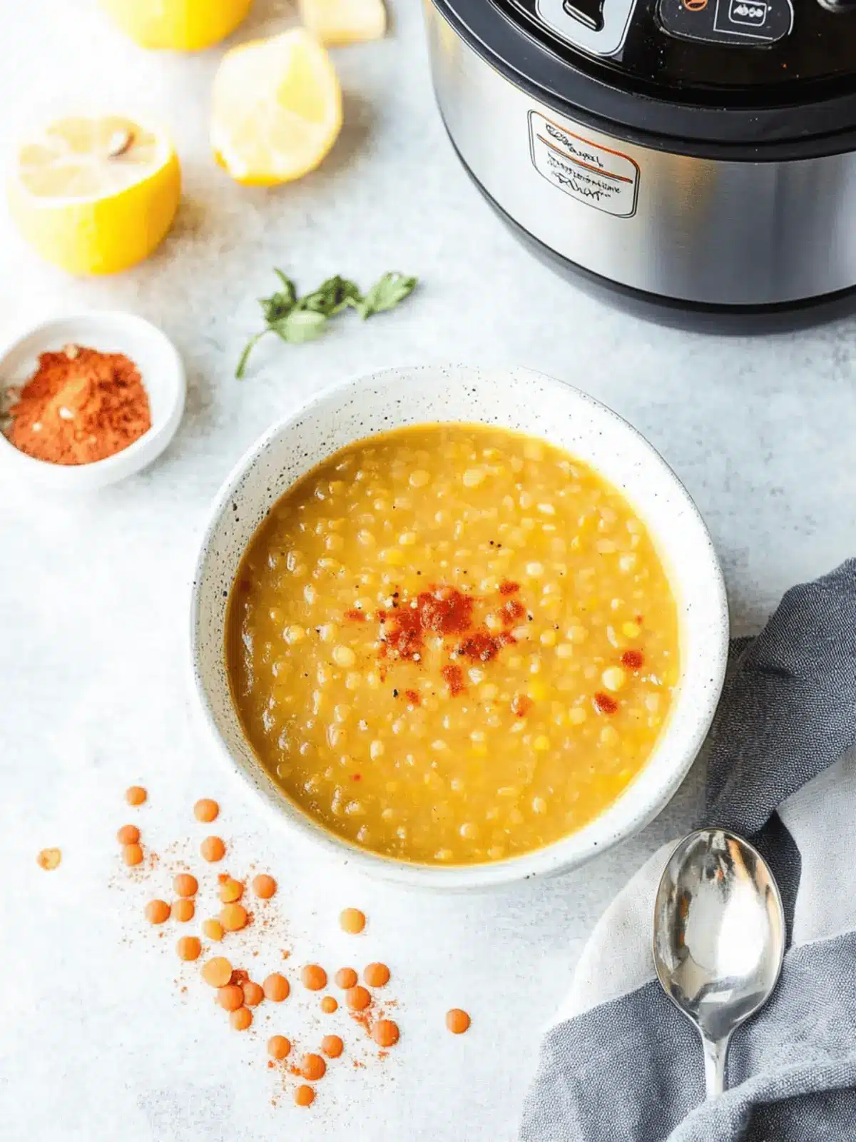 Lemon Lentil Soup (Instant Pot or Stove Top)