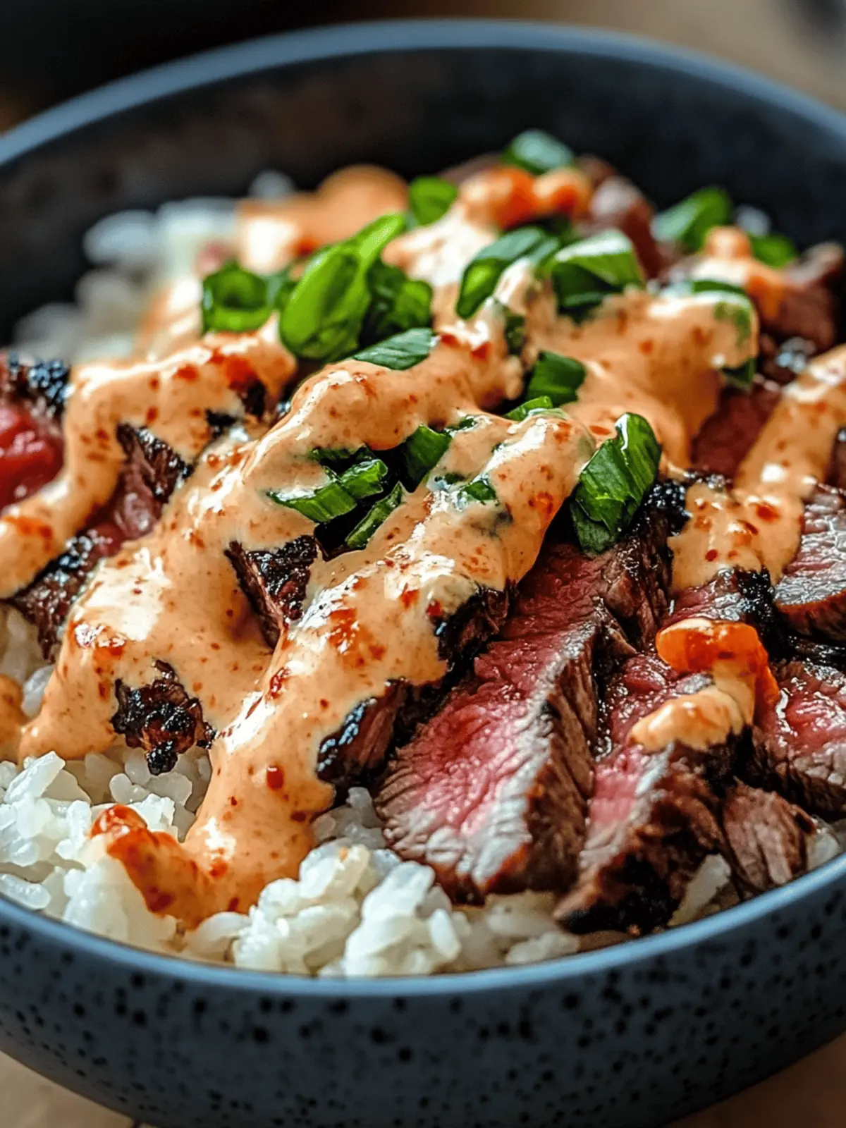 Korean BBQ Steak Rice Bowls with Spicy Cream Sauce - deliceflash