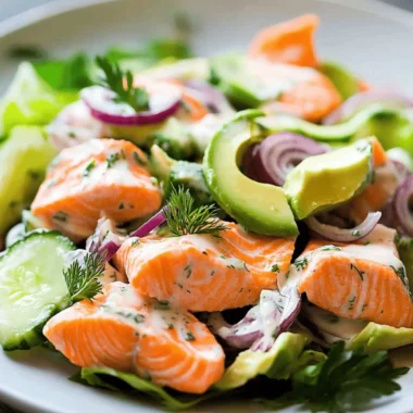 Fresh Salmon Salad with Avocado and Citrus Vinaigrette
