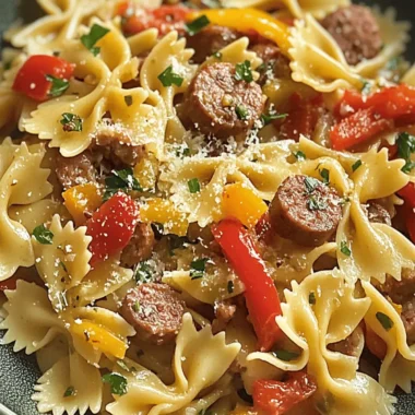 Savory Bow Tie Pasta with Sausage and Sweet Peppers