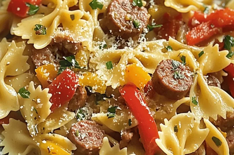 Savory Bow Tie Pasta with Sausage and Sweet Peppers