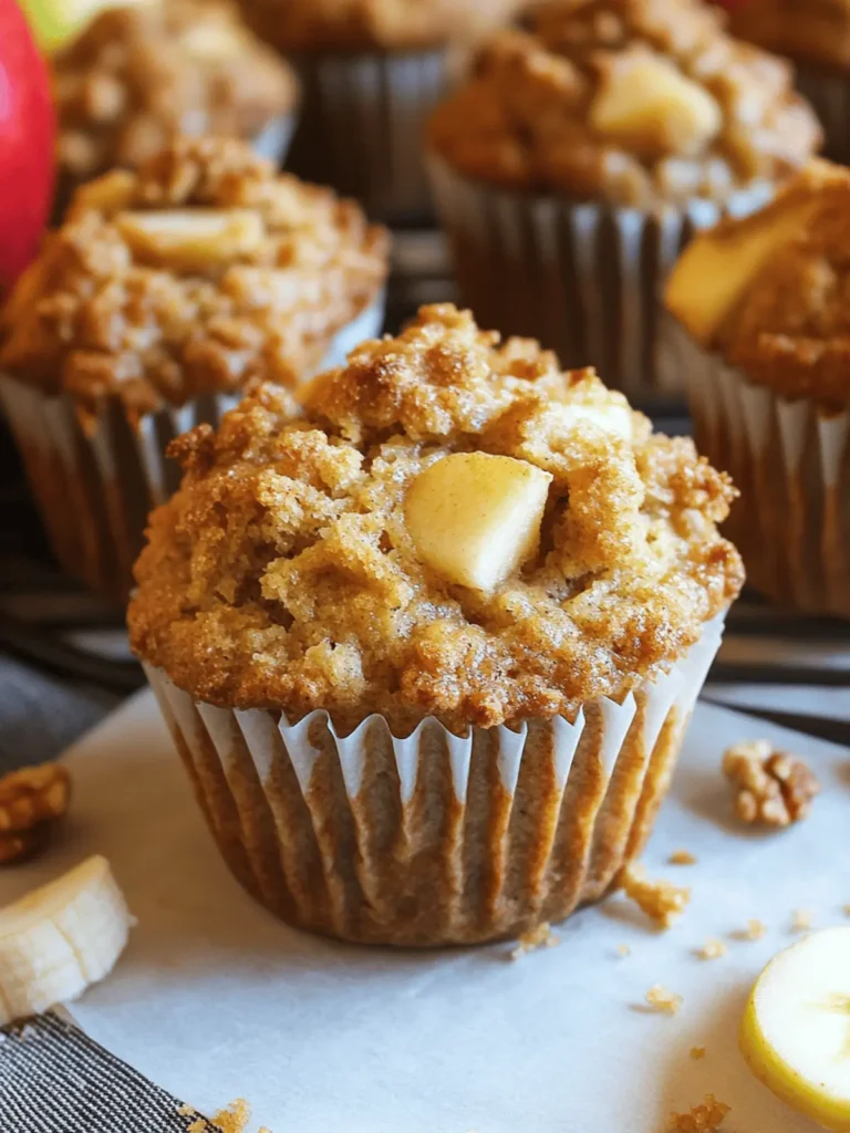 Delicious Apple Banana Bread Muffins with Cinnamon Crumble 2 Apple Banana Bread Muffins