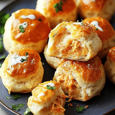 Buffalo Chicken Biscuit Bombs