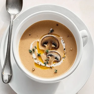 Silky Chestnut and Mushroom Soup with a Touch of Thyme