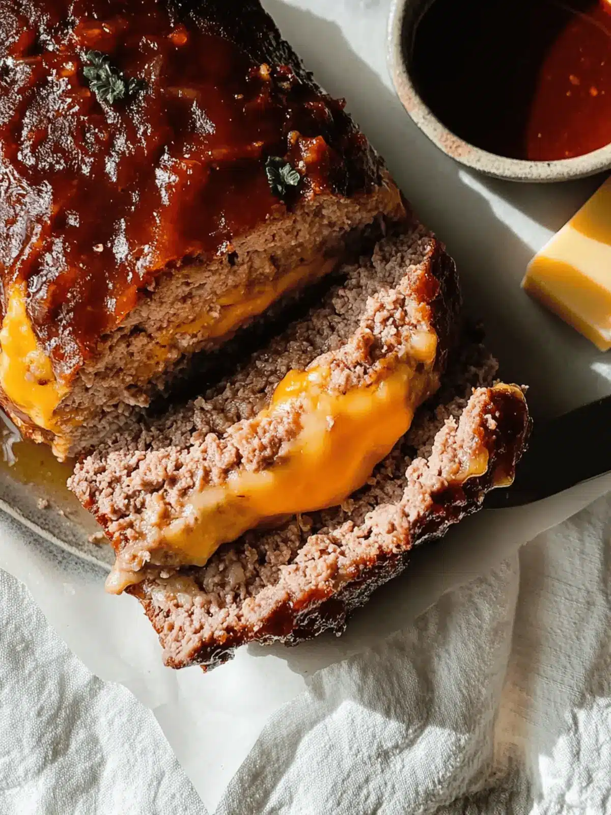 Cheddar Cheese Stuffed Meatloaf