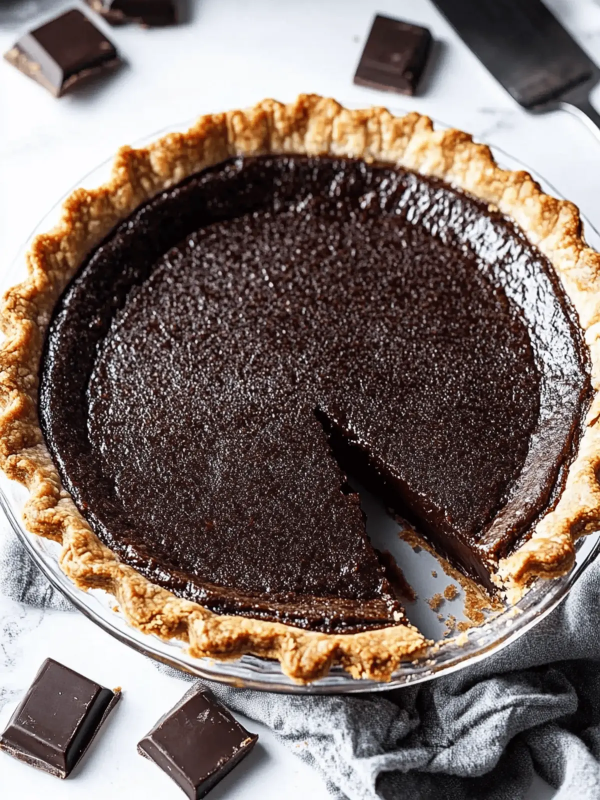 Classic Chocolate Chess Pie with a Buttery Crust