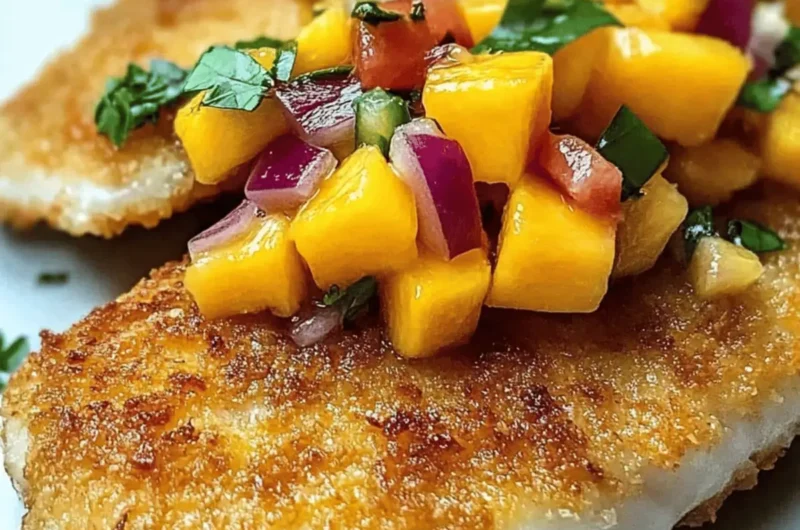 Coconut Crusted Fish with Mango Salsa