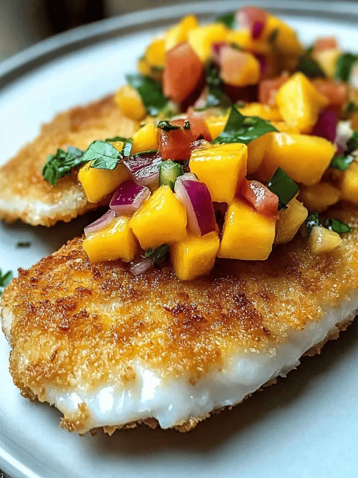 Coconut Crusted Fish with Mango Salsa