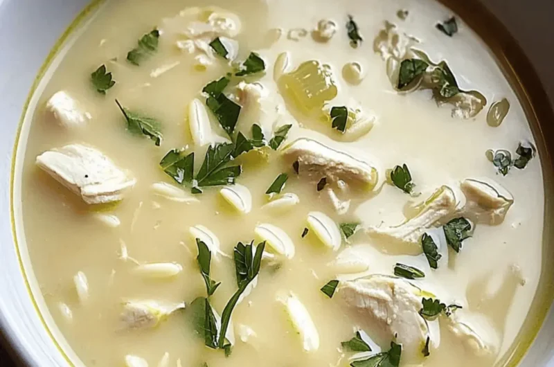 Silky Greek Lemon Chicken Soup with Orzo