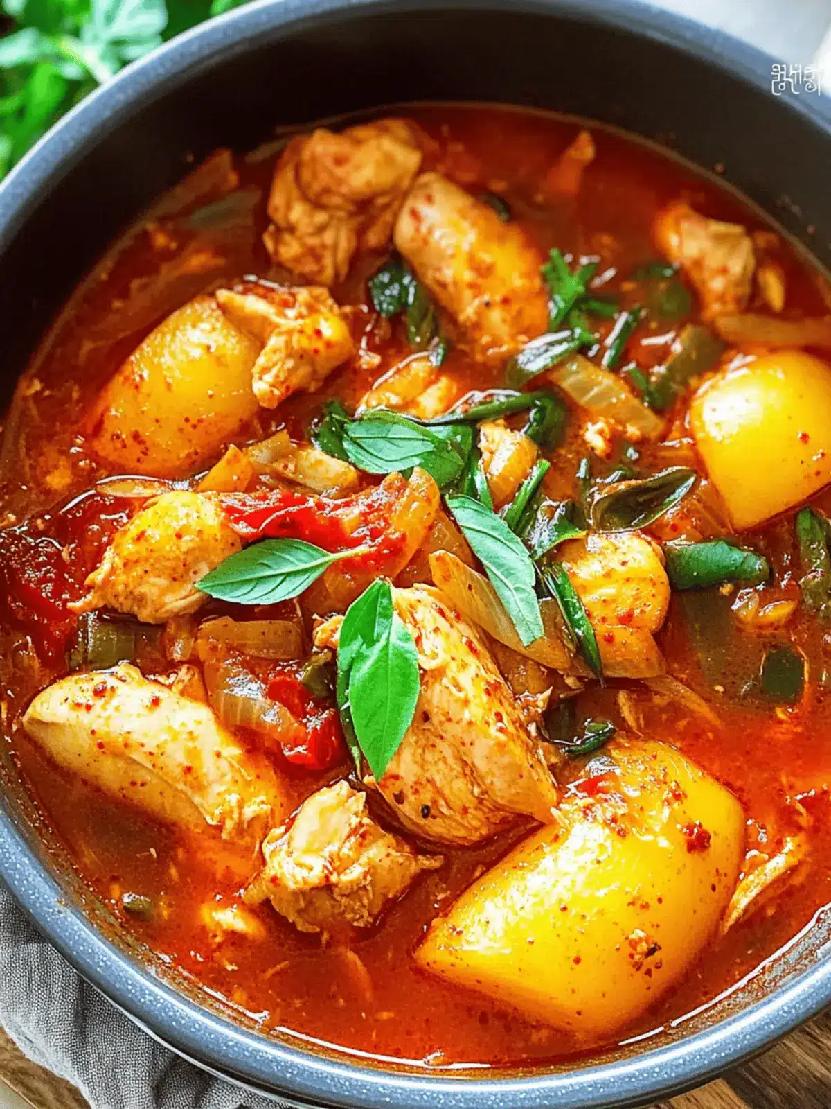 Easy Dakdoritang (Spicy Korean Chicken Stew)
