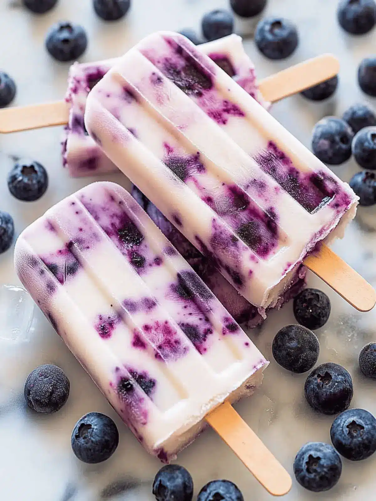 Blueberry Yogurt Swirl Popsicles