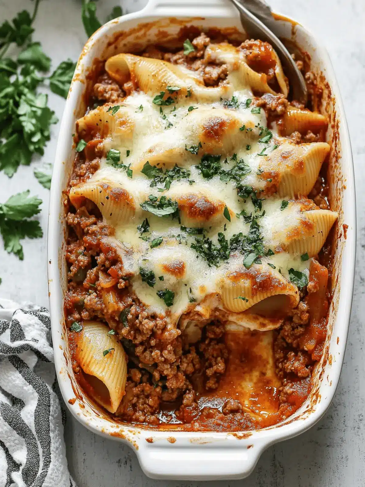 Stuffed Shells with Ground Beef