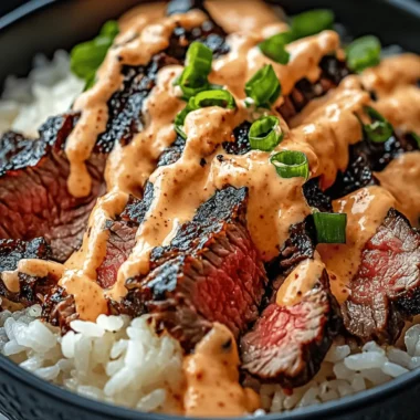 Korean BBQ Steak Rice Bowls with Spicy Cream Sauce - deliceflash