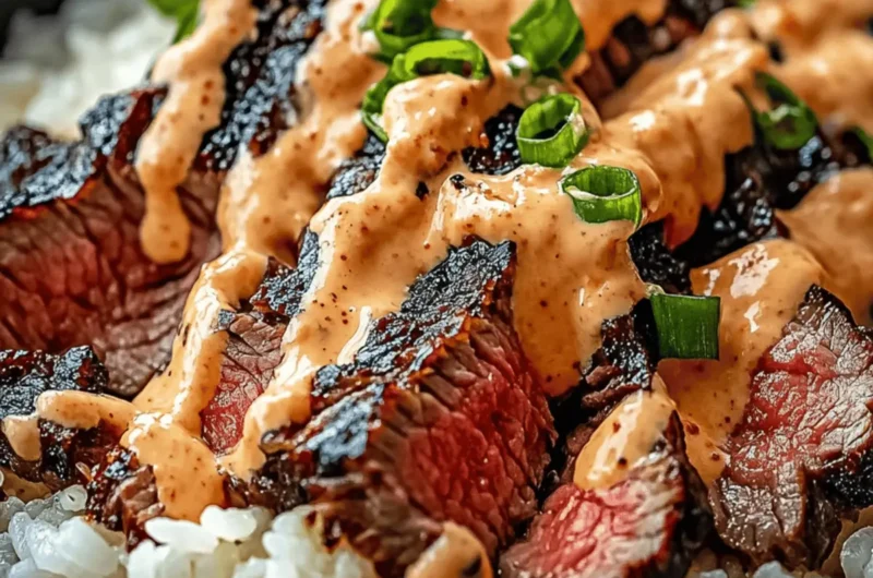 Korean BBQ Steak Rice Bowls with Spicy Cream Sauce - deliceflash