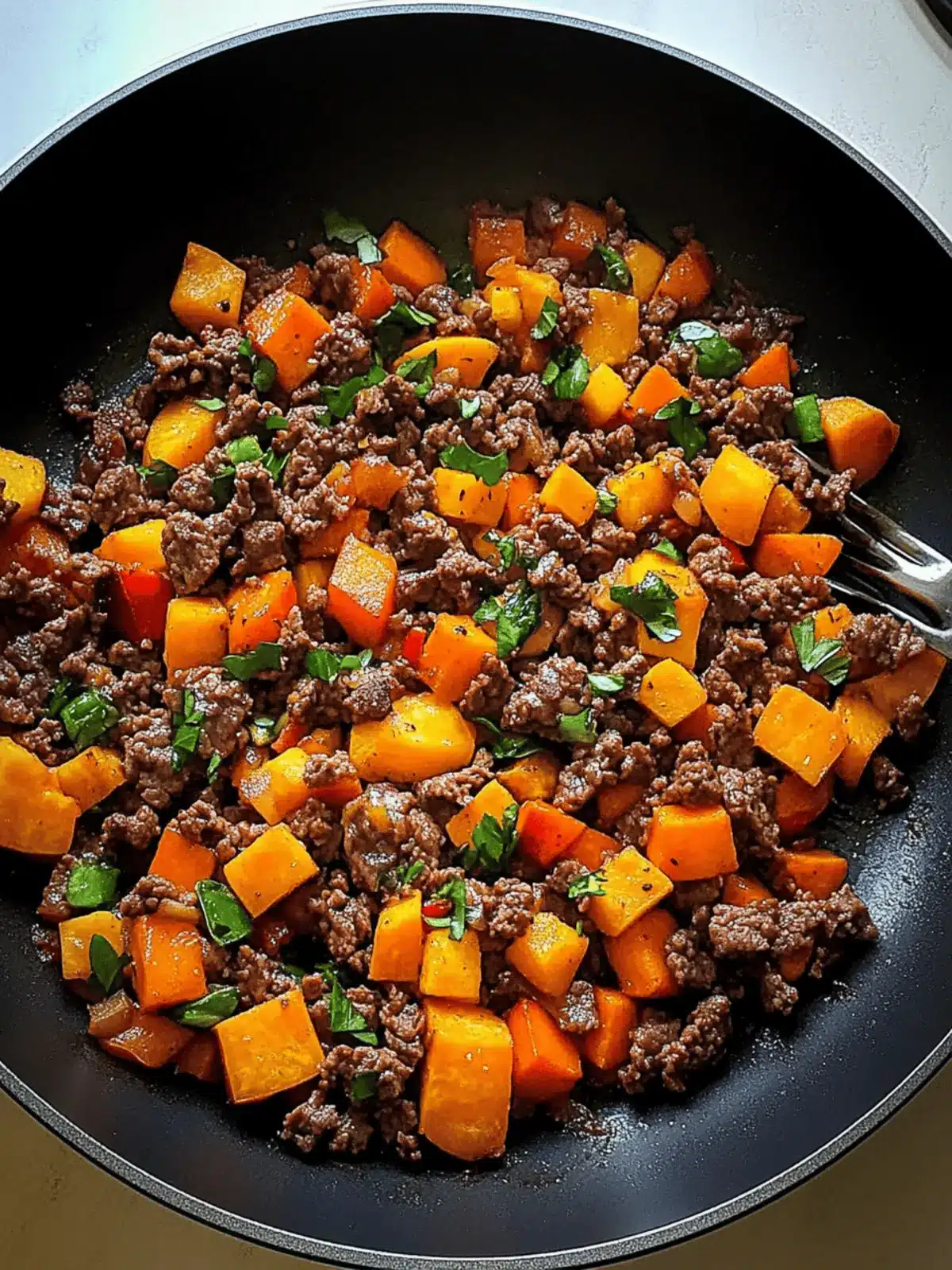 Beef and Sweet Potato Breakfast Hash