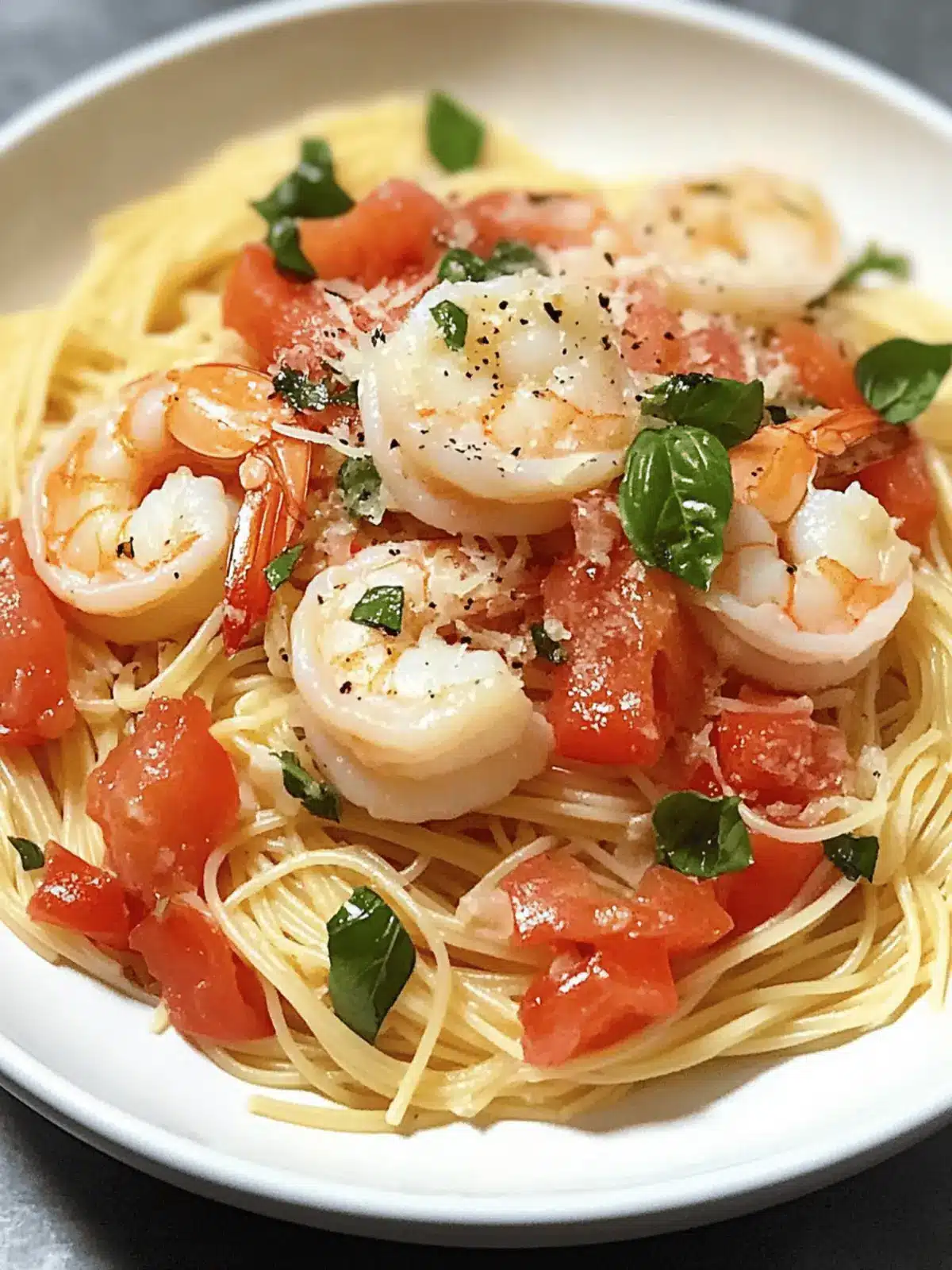 Angel Hair Pasta with Shrimp and Basil