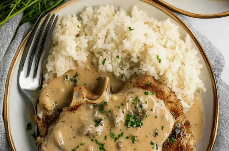 Slow Cooker Smothered Pork Chops