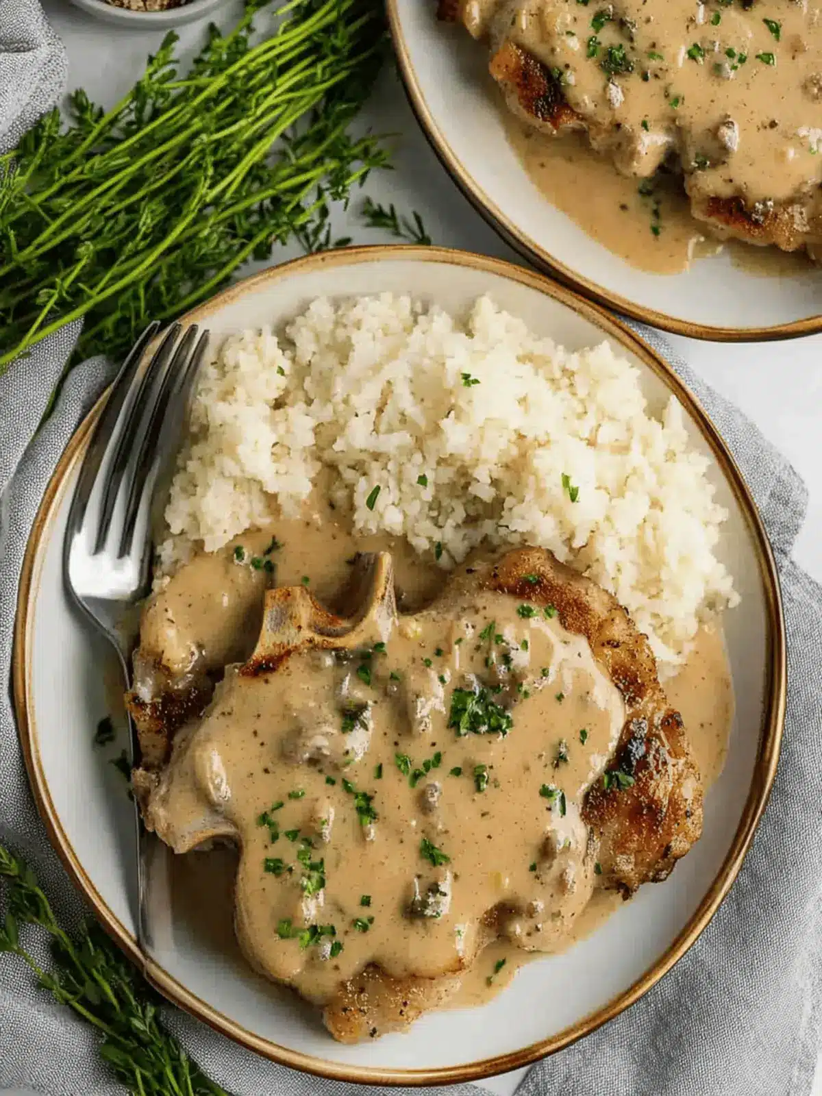 Slow Cooker Smothered Pork Chops