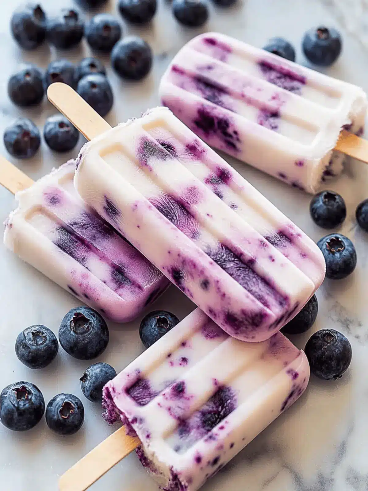 Blueberry Yogurt Swirl Popsicles