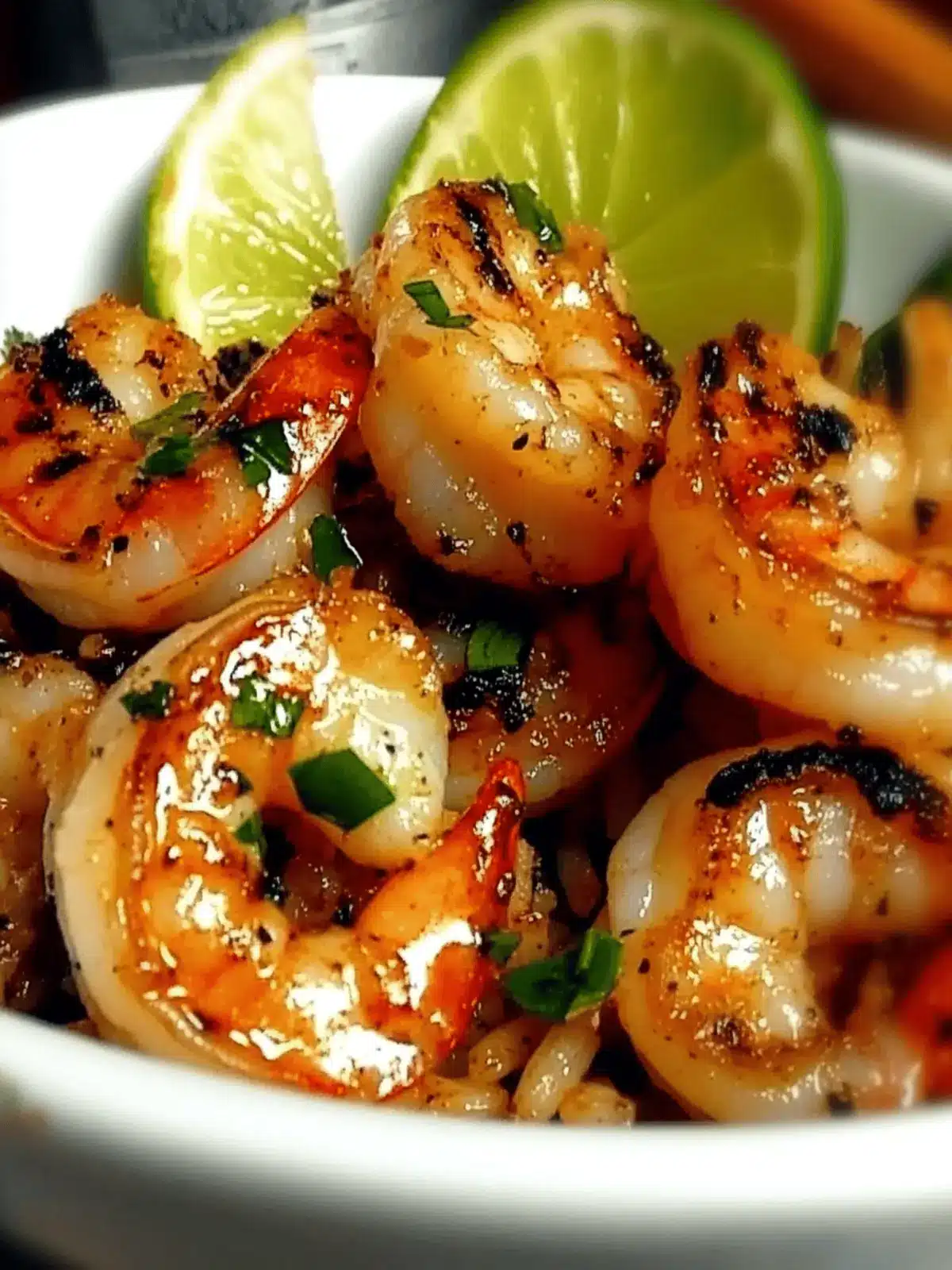 Thai Chili Lemongrass Grilled Shrimp with Sweet Basil & Lime Fried Rice