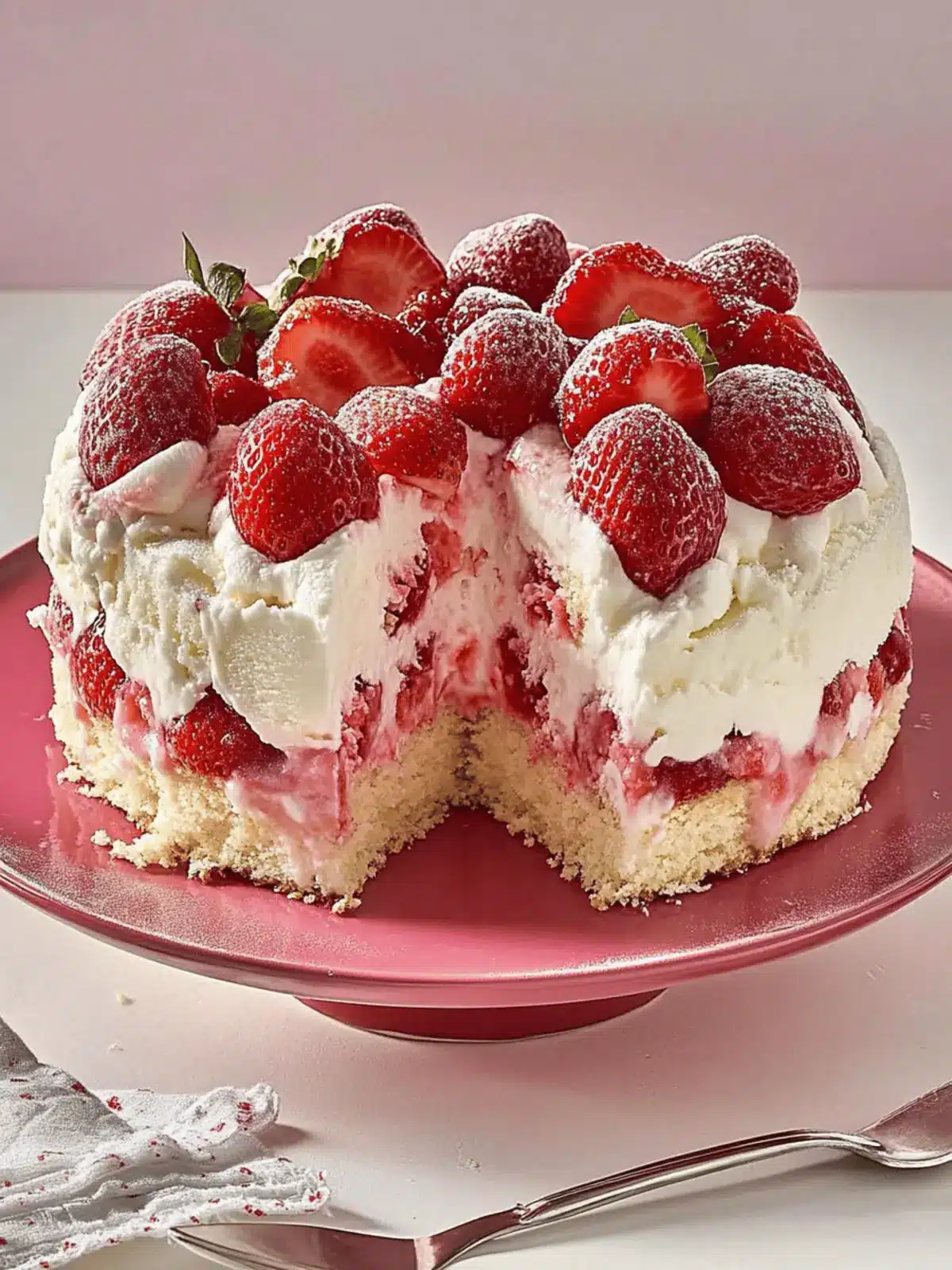 Strawberry Shortcake Ice Cream Cake