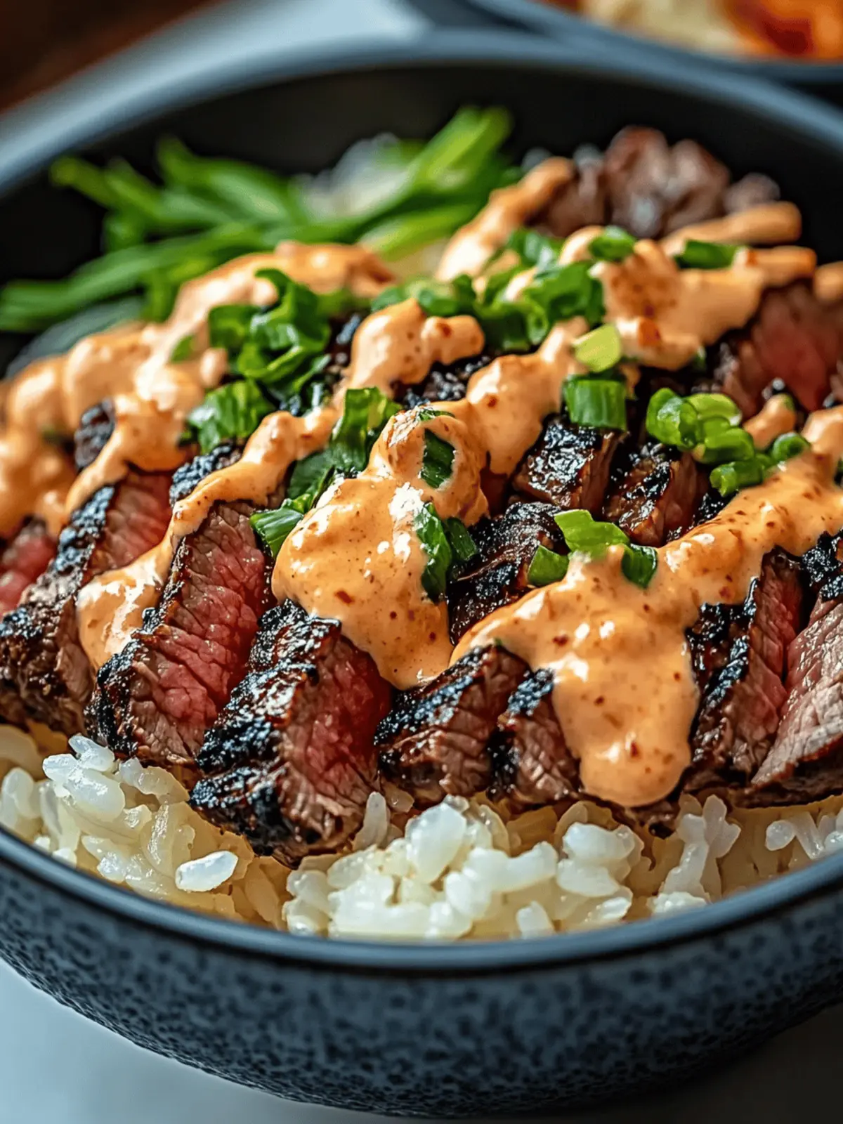 Korean BBQ Steak Rice Bowls with Spicy Cream Sauce - deliceflash