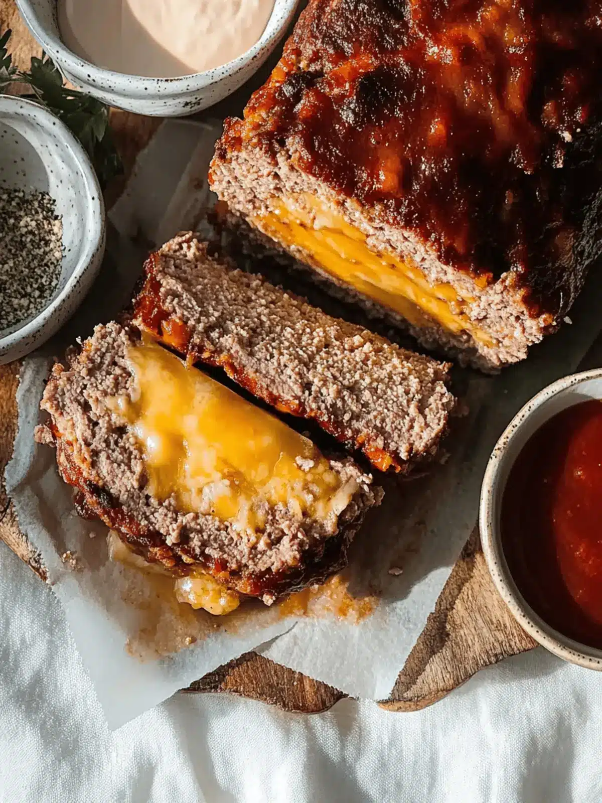 Cheddar Cheese Stuffed Meatloaf