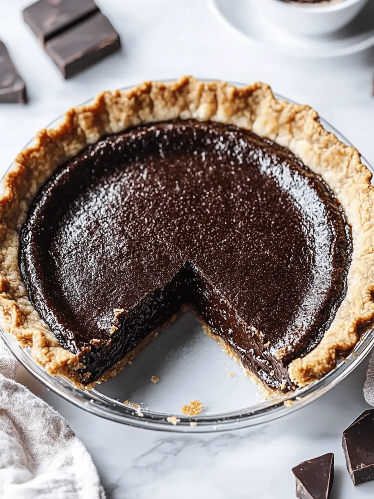 Classic Chocolate Chess Pie with a Buttery Crust