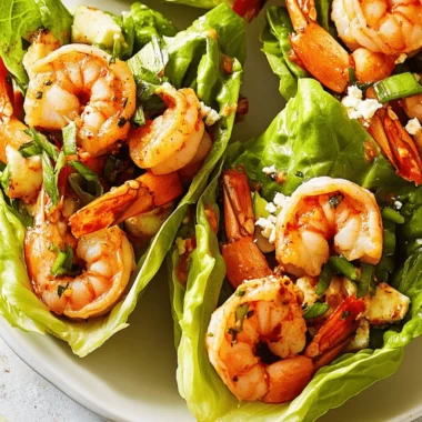 Buffalo Shrimp Lettuce Wraps