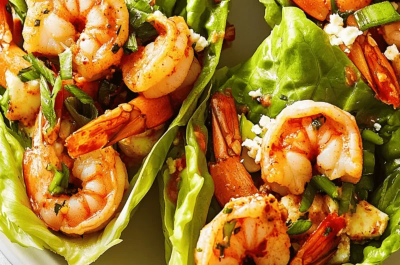 Buffalo Shrimp Lettuce Wraps