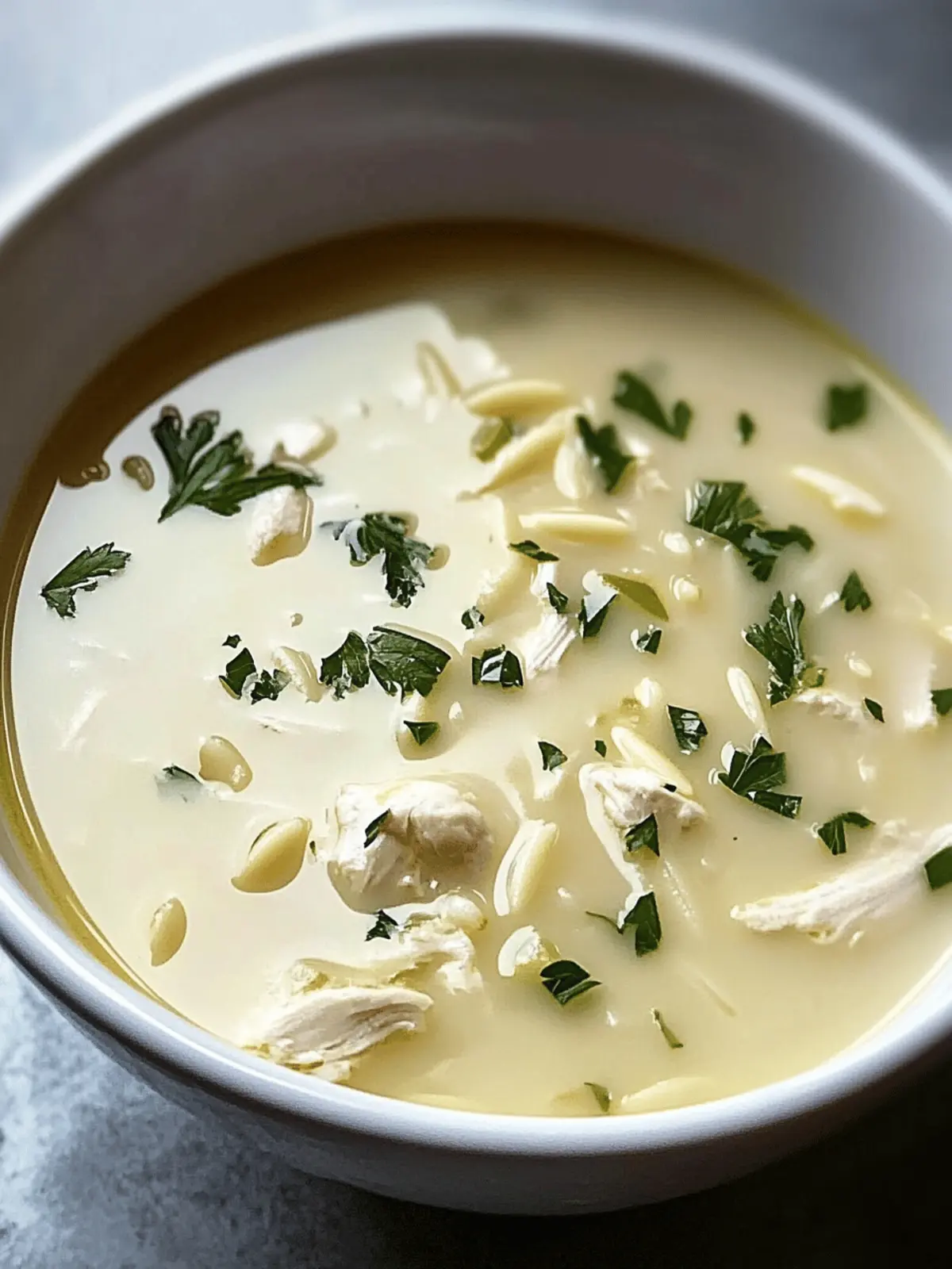 Silky Greek Lemon Chicken Soup with Orzo