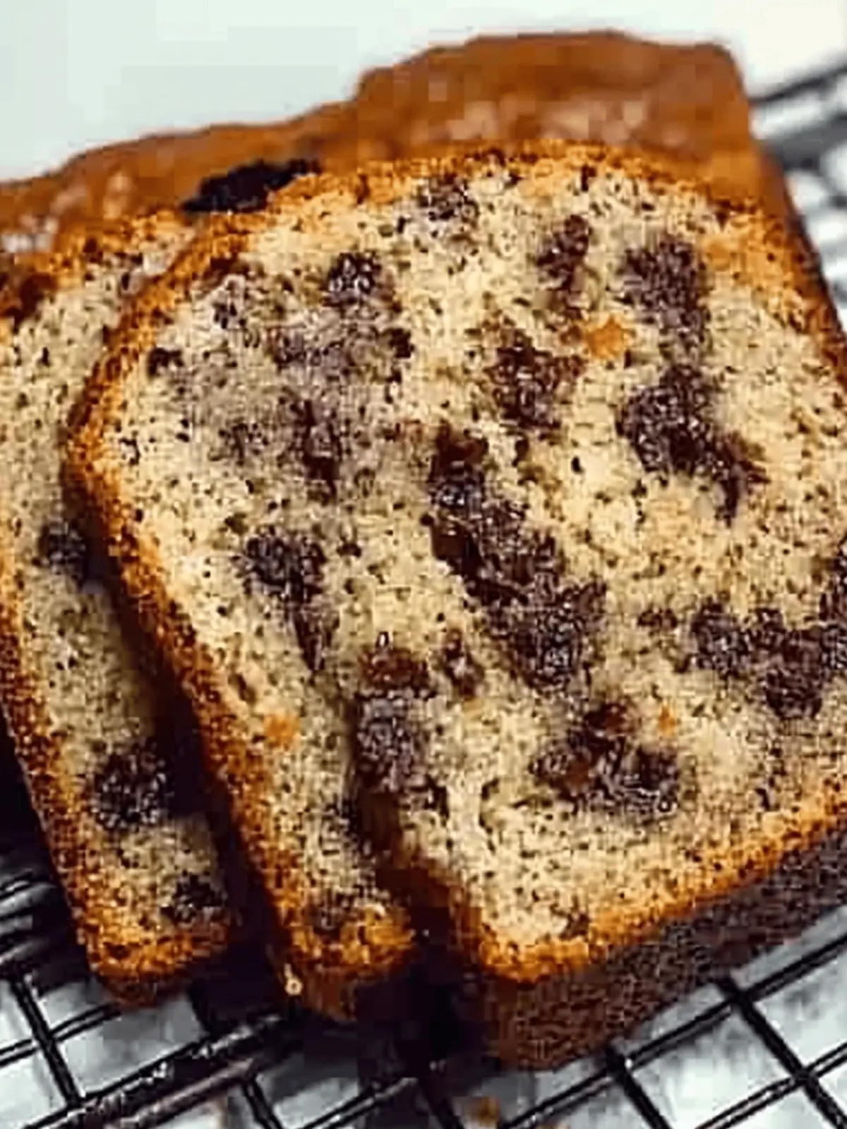 Sliced Chocolate Chunk Banana Bread