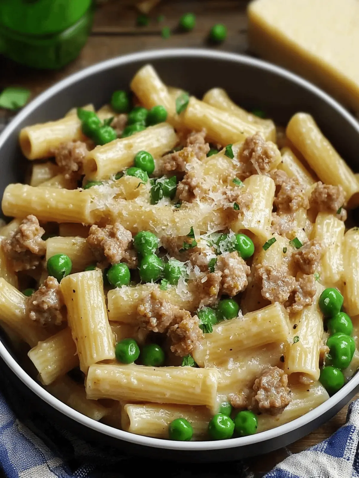 Pasta with Peas and Sausage