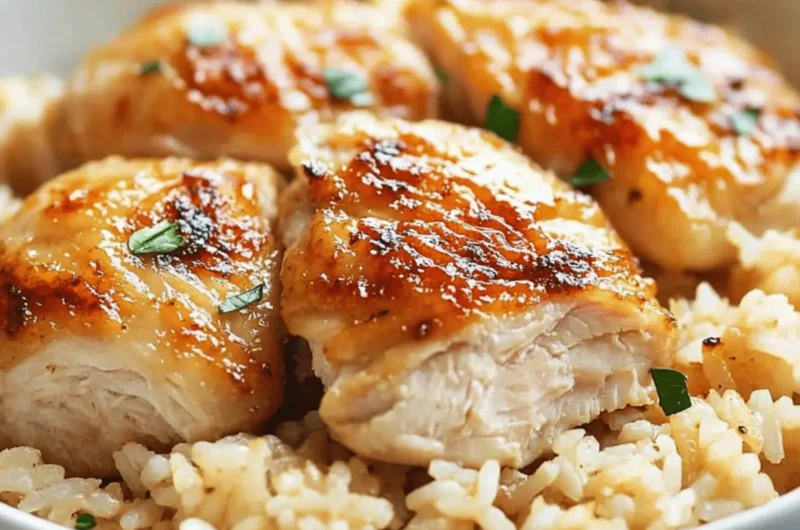 Tender Chicken Thighs with Fragrant Rice in a Slow Cooker Harmony